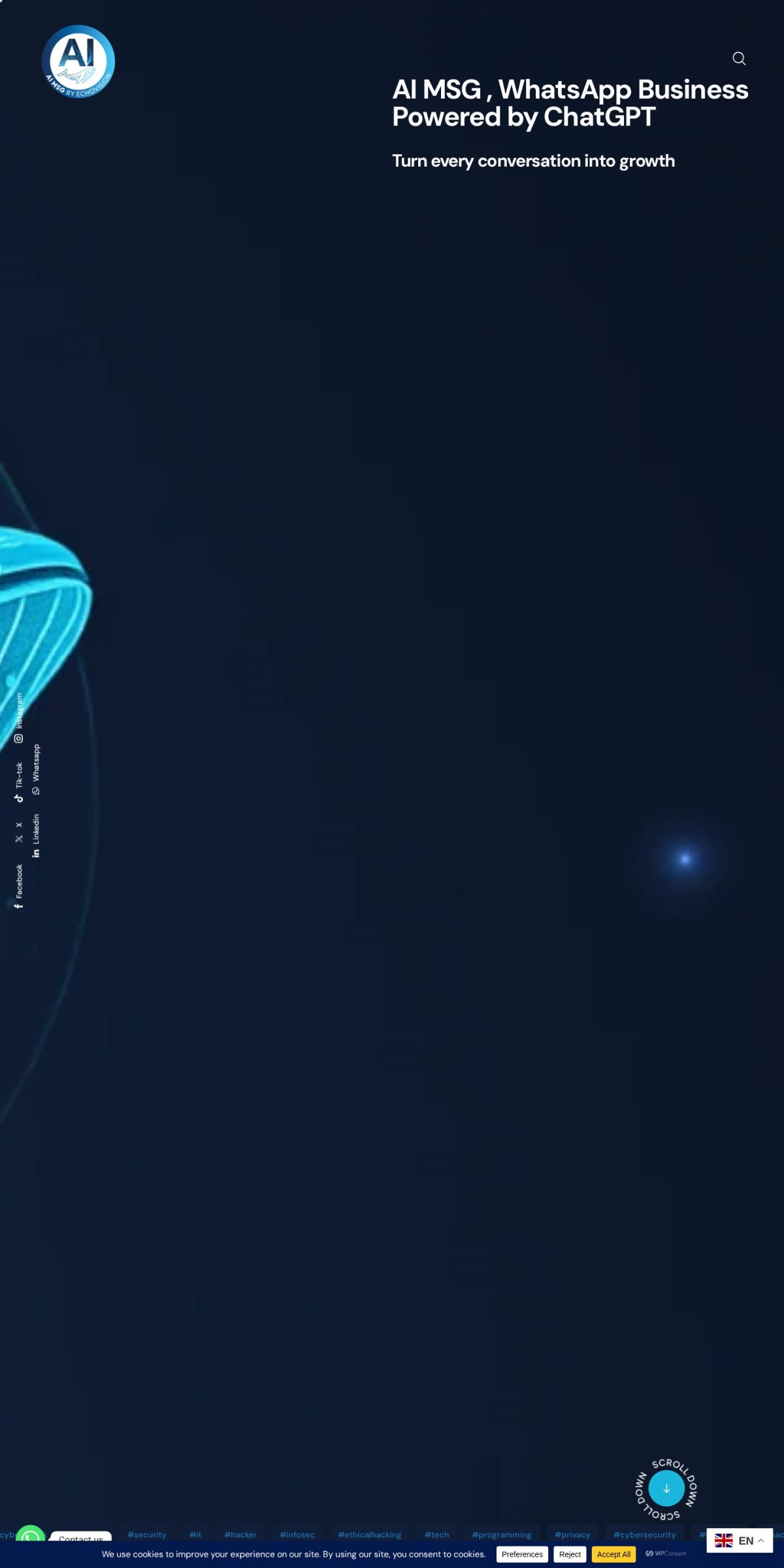 EchoVision AI Chatbot website screenshot