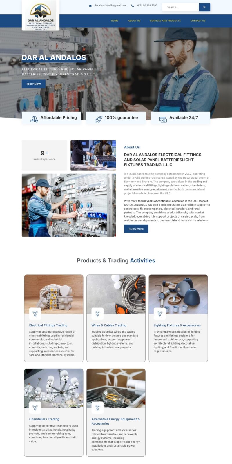 Alandalos Trading website screenshot