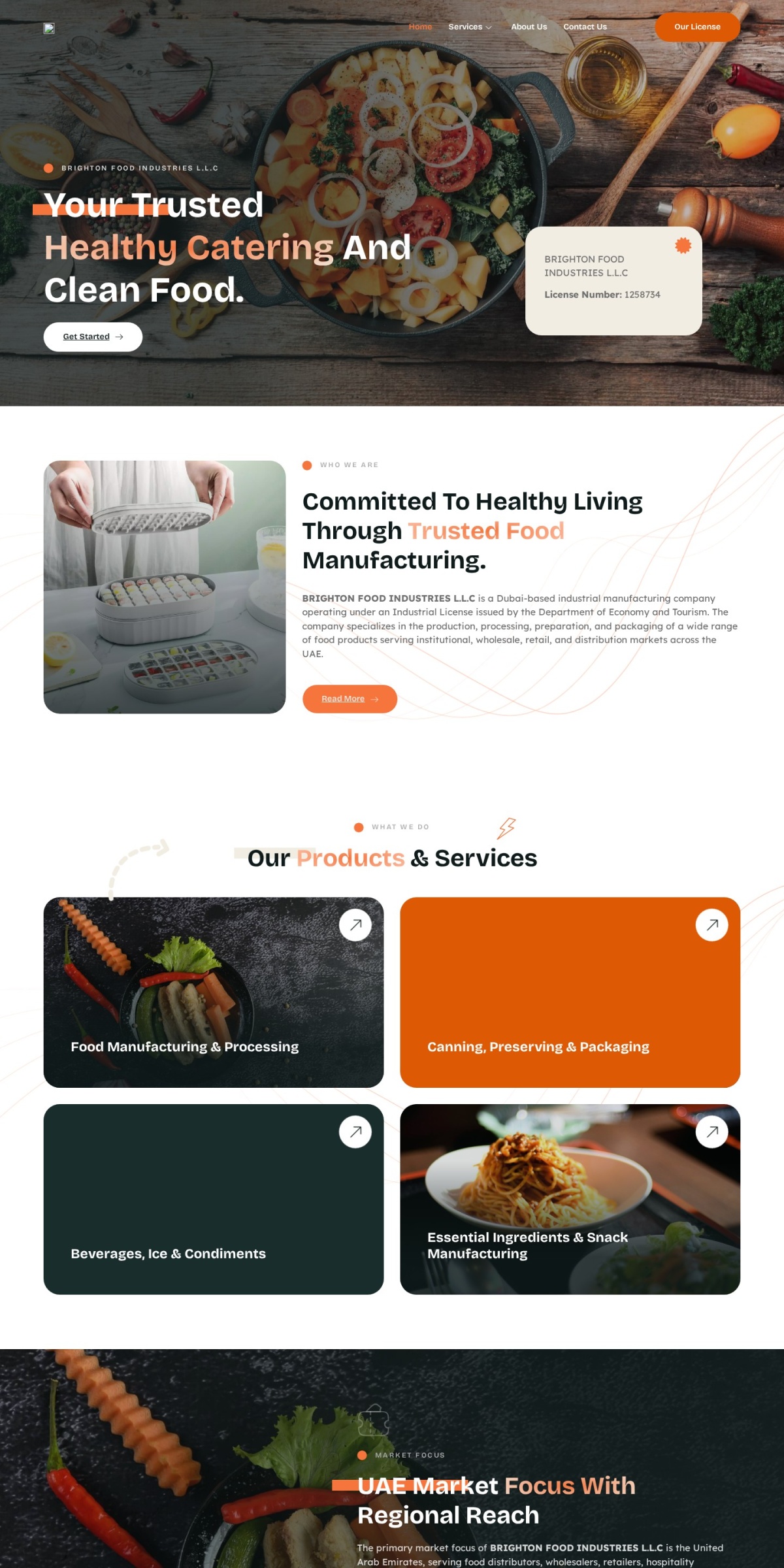 Brighton Food Industries website screenshot