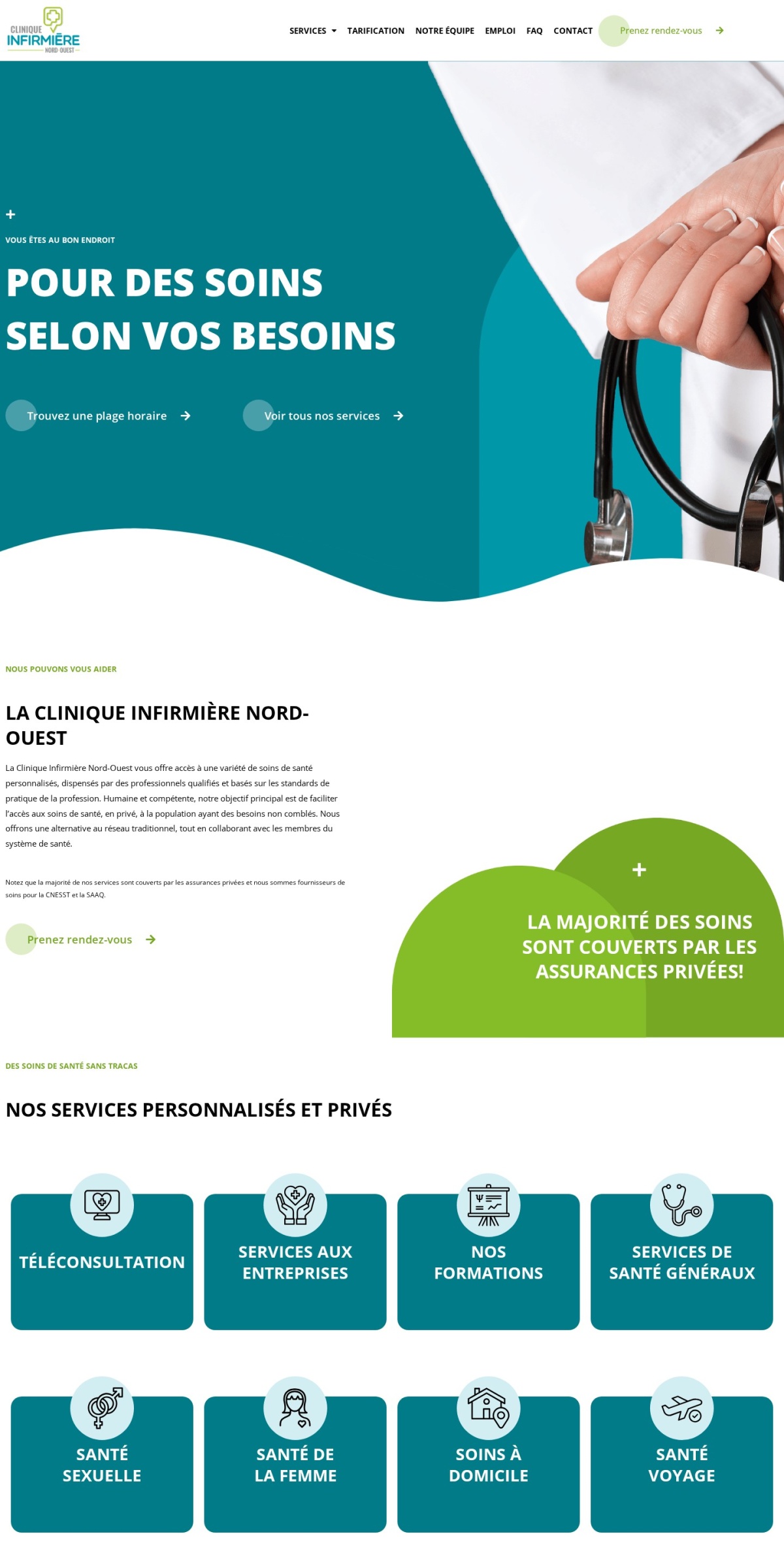Clinique Infirmière website screenshot