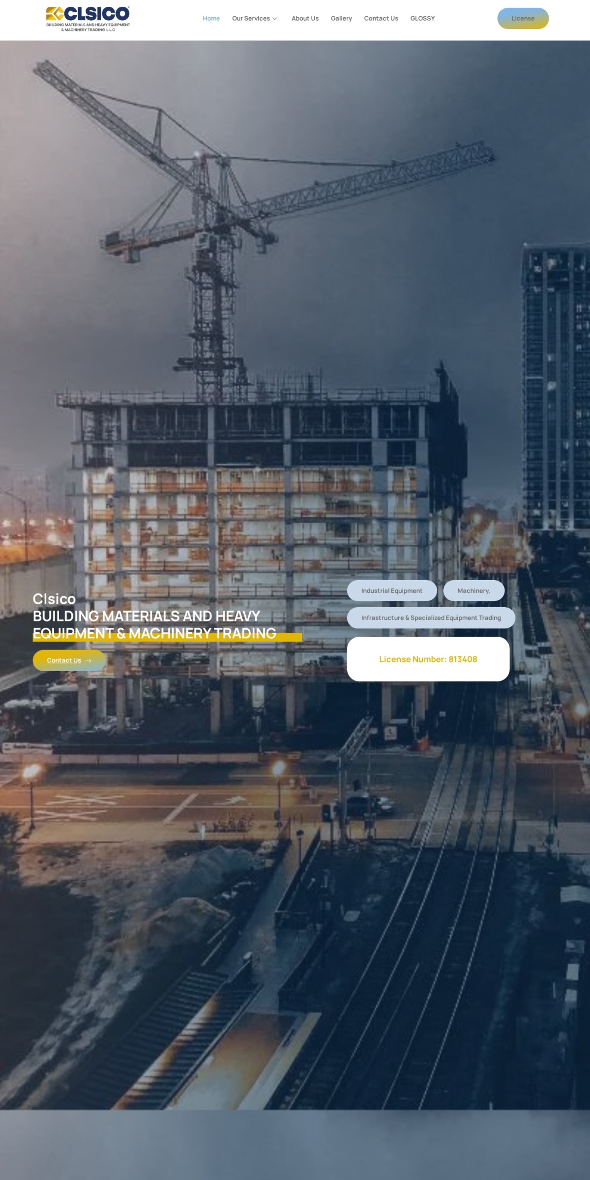 Clsico Building Materials & Heavy Equipment website screenshot