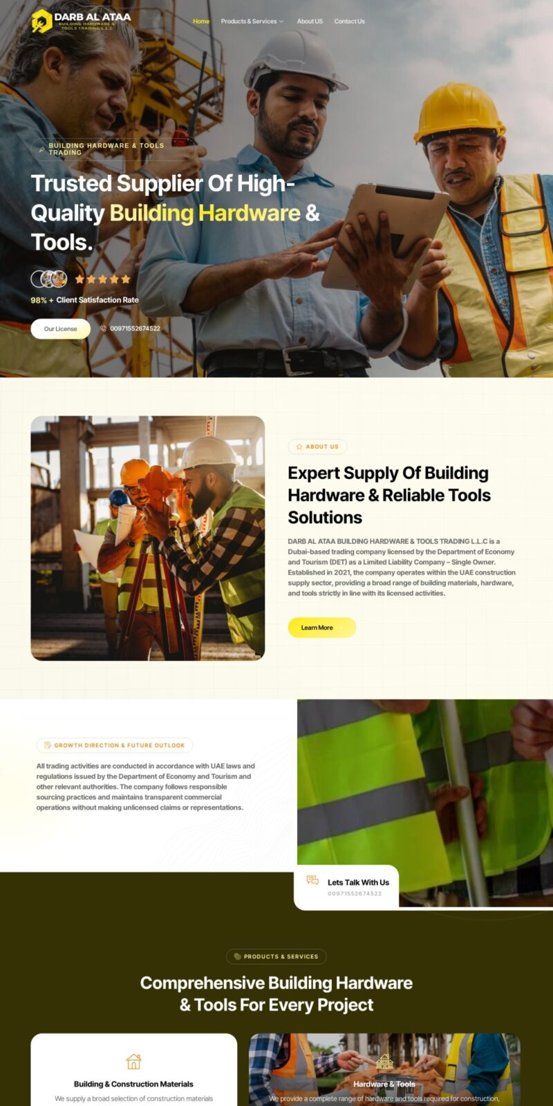 Darb Al Ataa Building Hardware & Tools Trading website screenshot