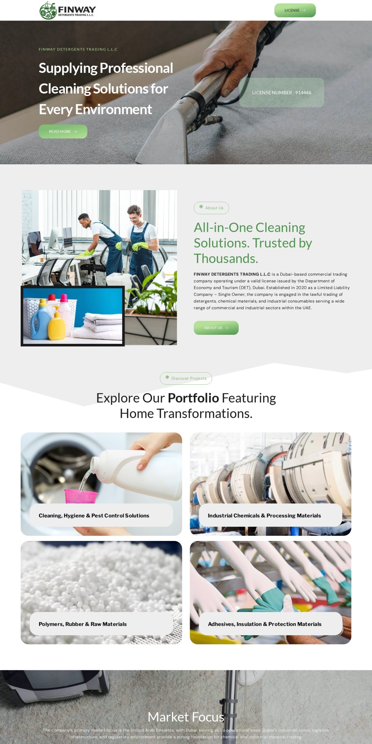 Finway Detergents Trading website screenshot