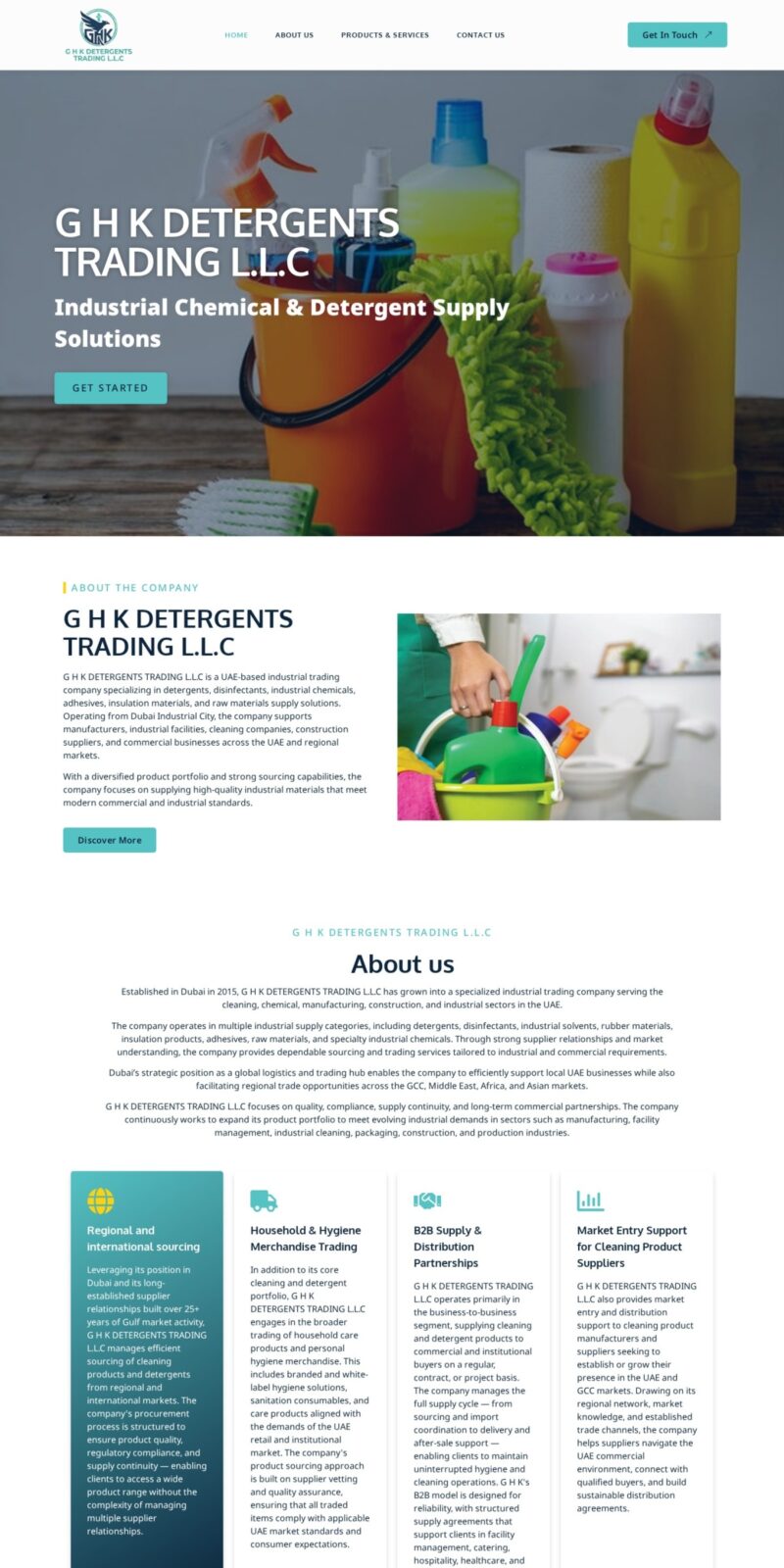G H K Detergents Trading website screenshot