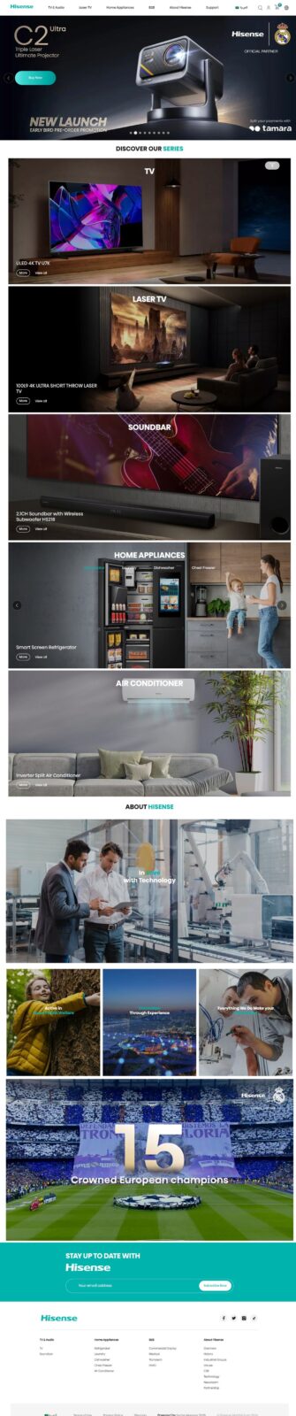 Hisense Syria website screenshot