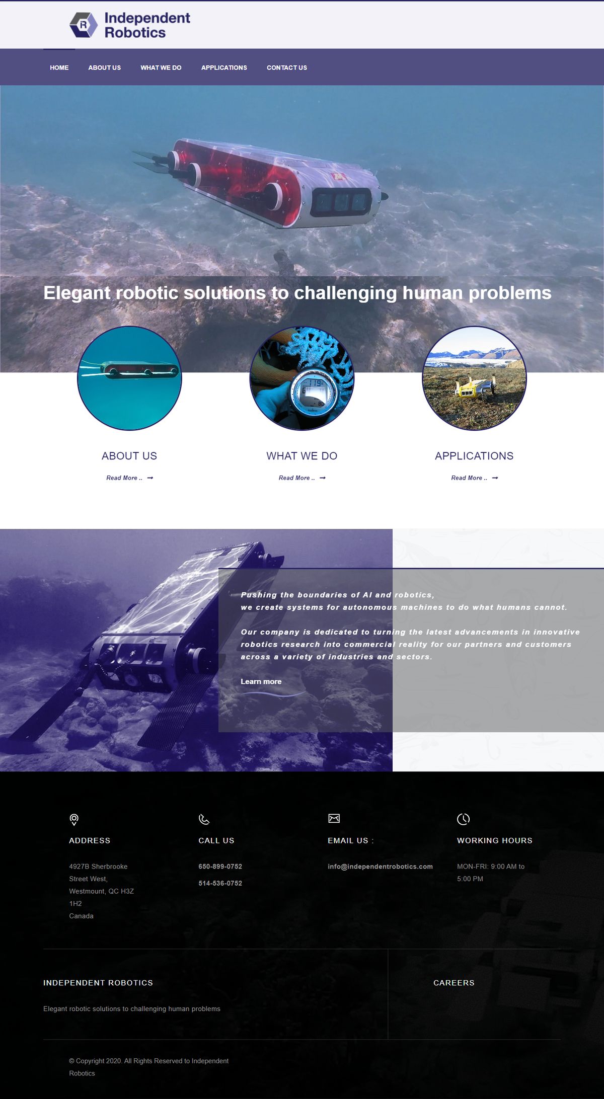 Independent Robotics website screenshot