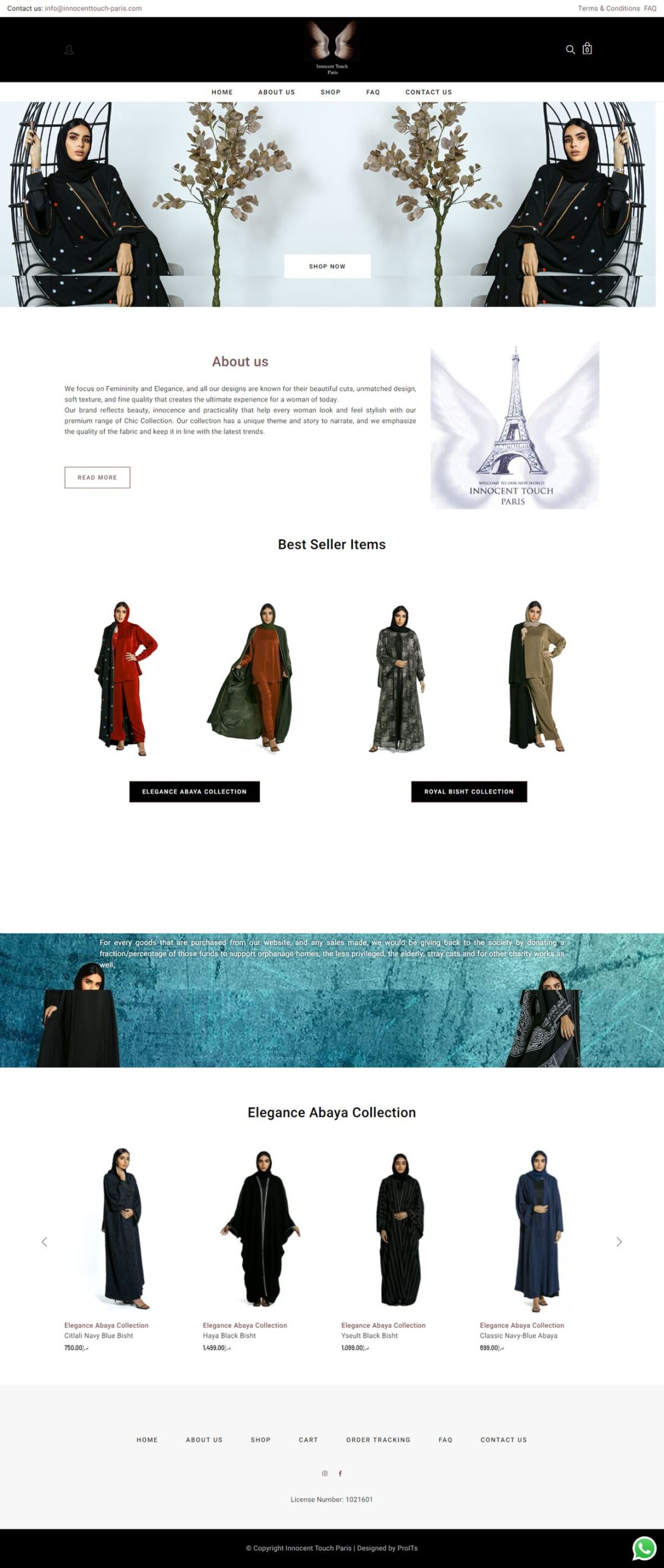 Innocent Touch Paris website screenshot