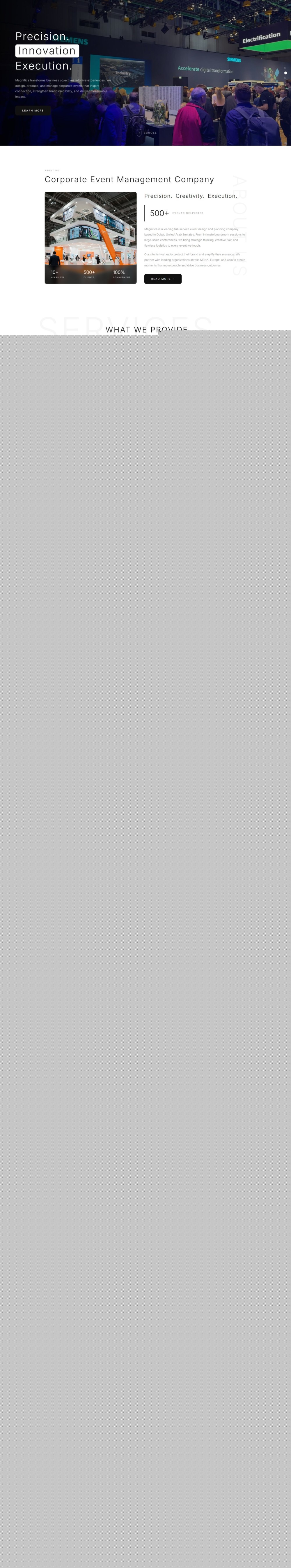 Magnifica Event website screenshot
