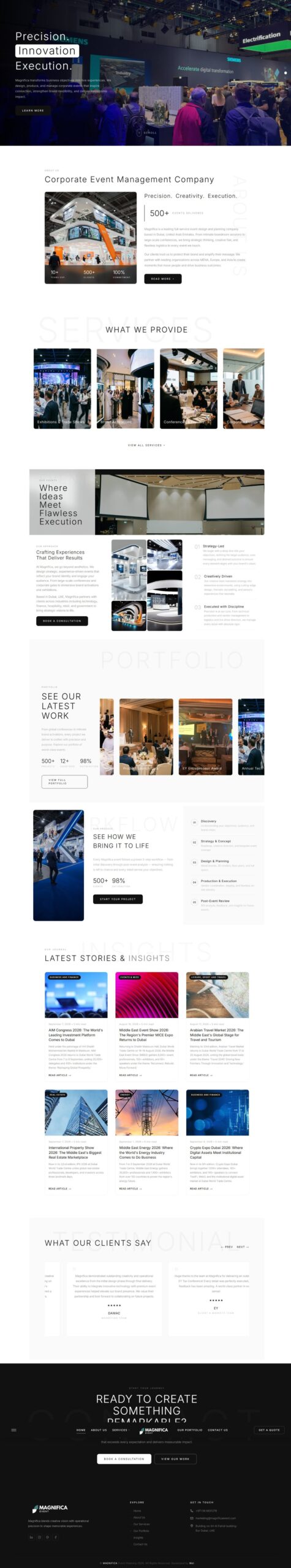 Magnifica Event website screenshot
