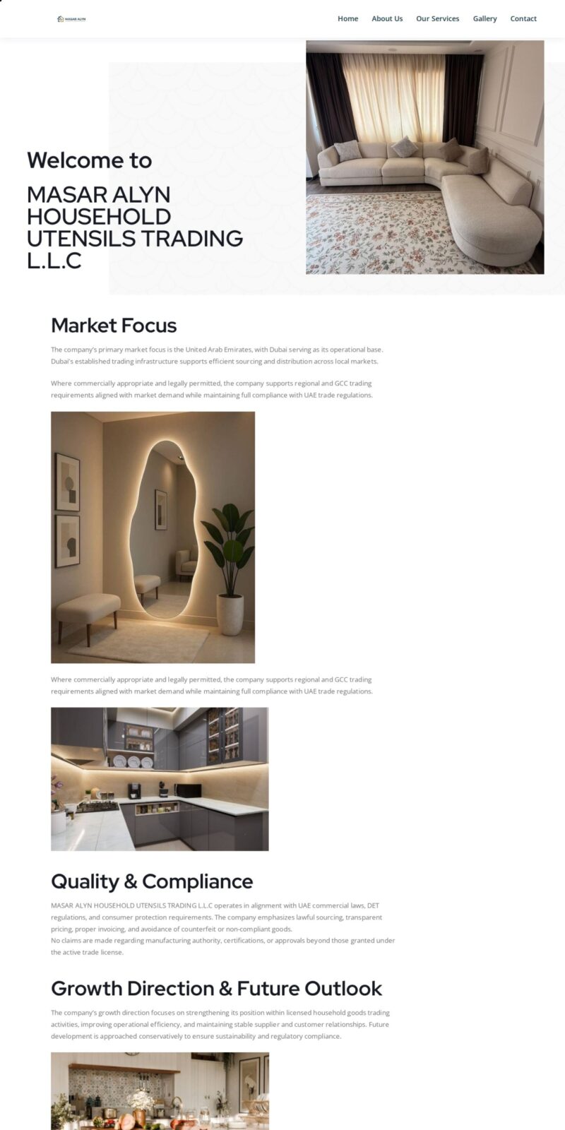 Masar Alyn Household Utensils Trading website screenshot