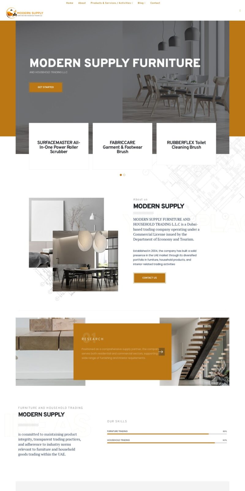 Modern Supply Furniture & Household Trading website screenshot