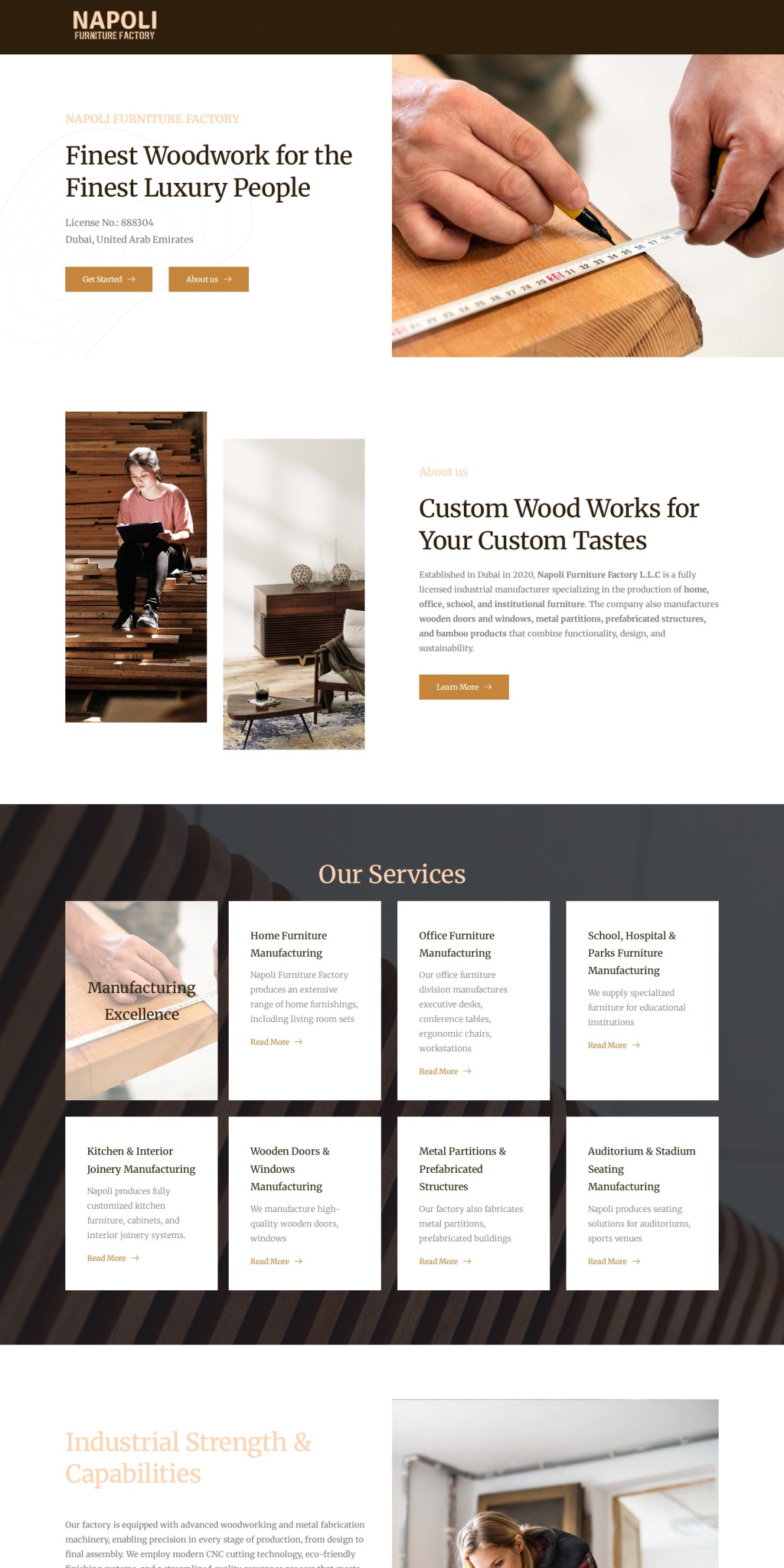 Napoli Furniture Factory website screenshot