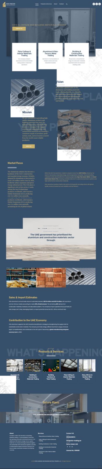 Ohio Aluminum & Building Materials Trading website screenshot