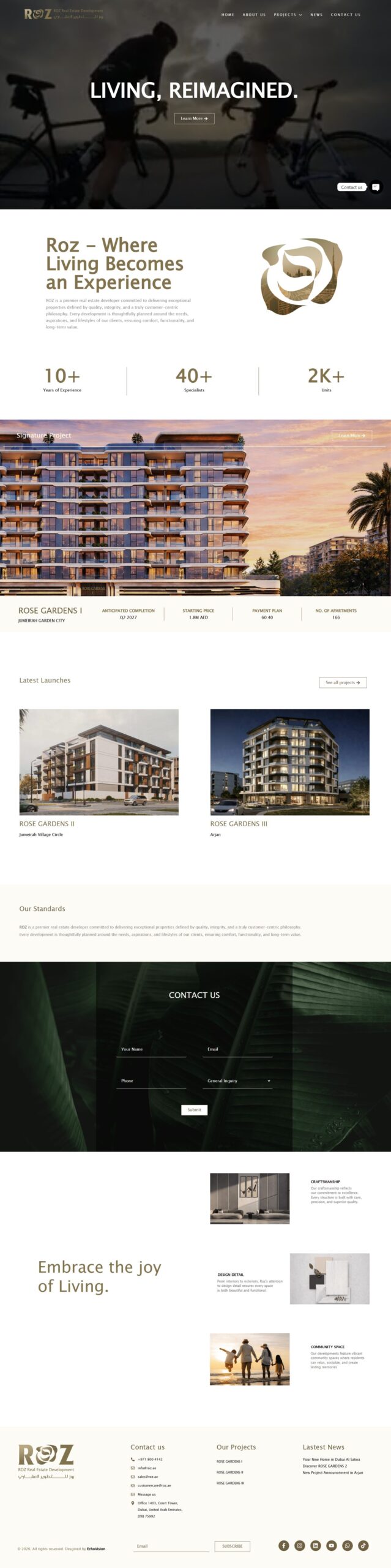 Roz website screenshot