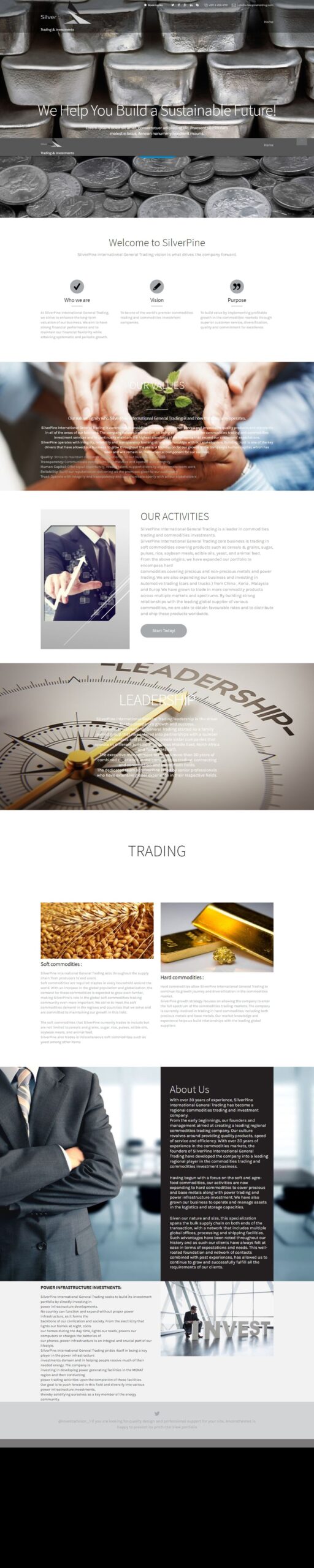 SilverPine International General Trading website screenshot