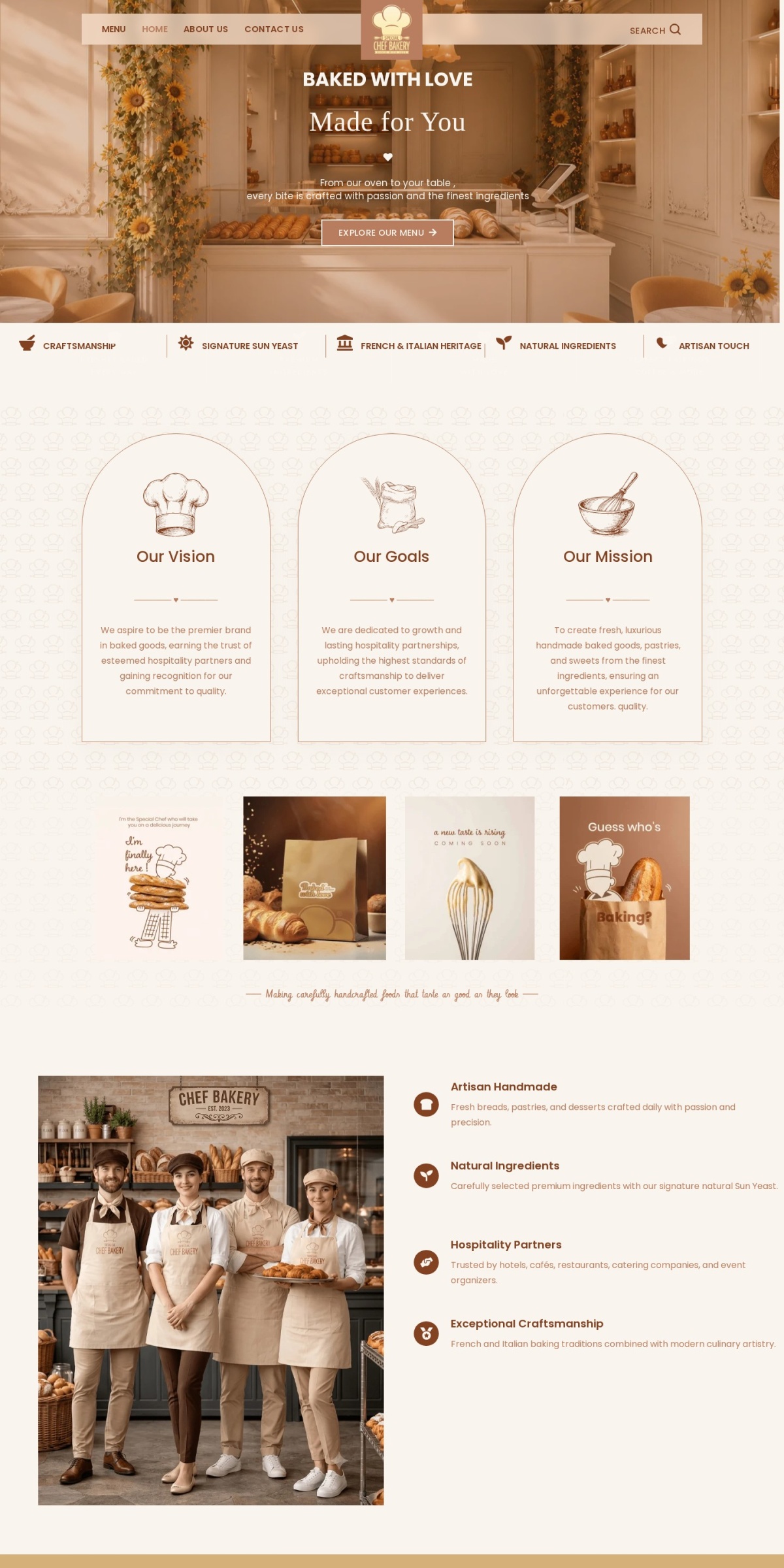 Special Chef Bakery website screenshot