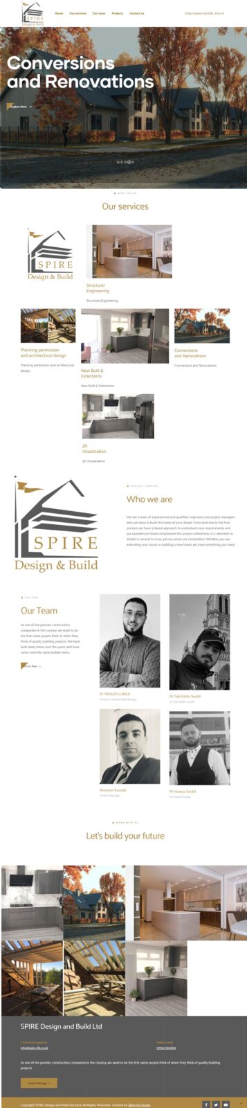 SPIRE Design and Build website screenshot