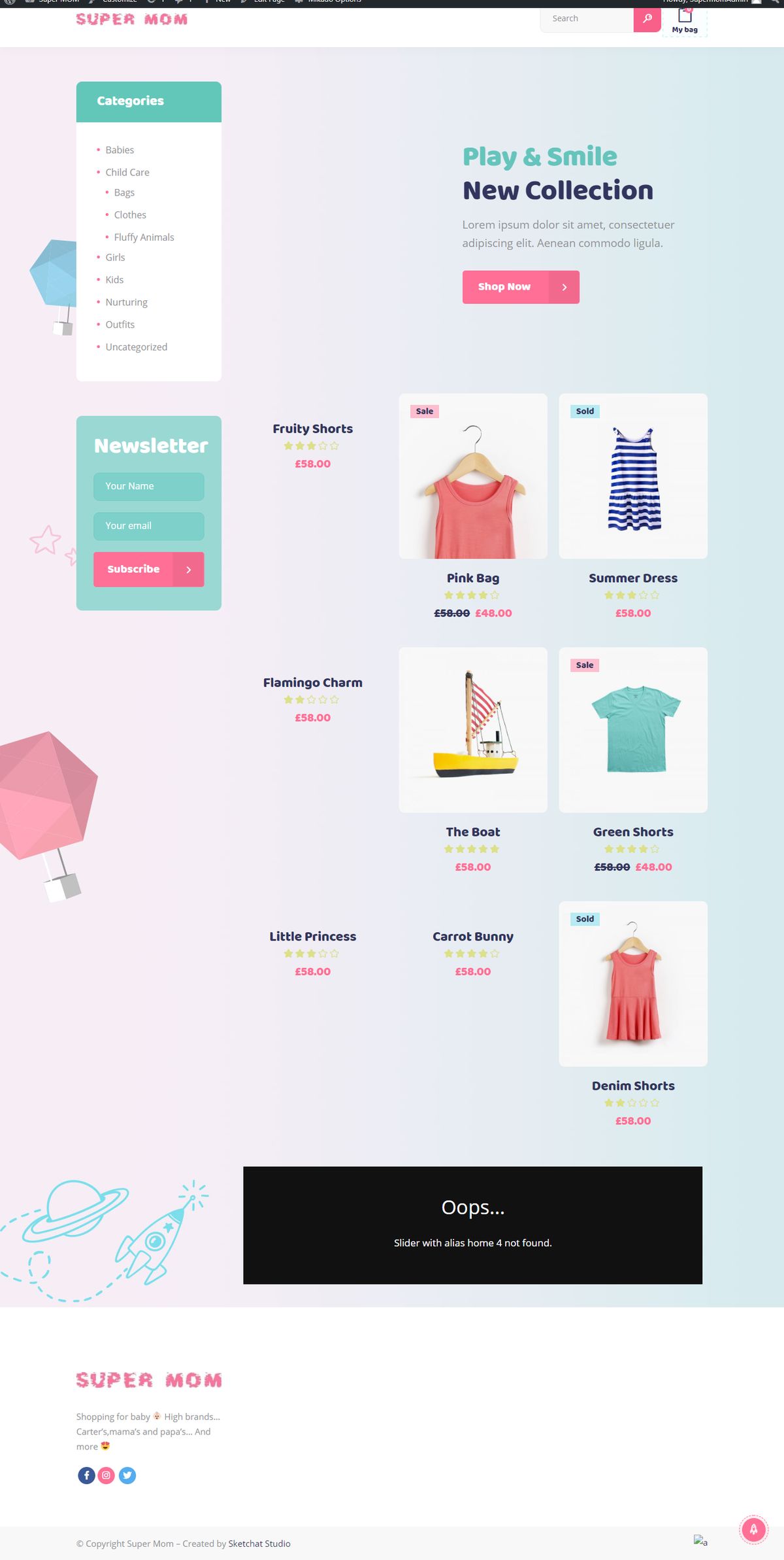 Super Mom website screenshot