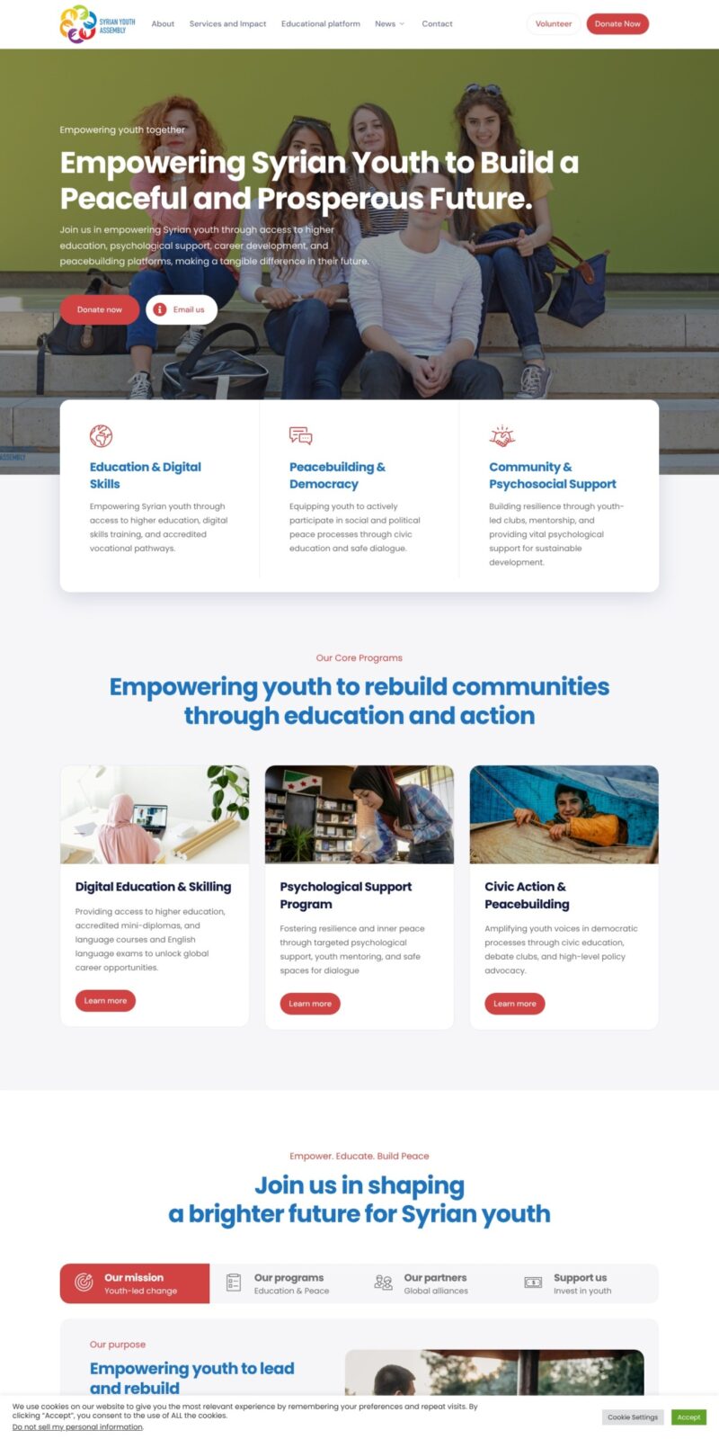 Syrian Youth Assembly website screenshot