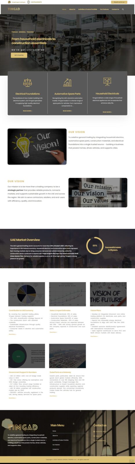 Timgad General Trading website screenshot