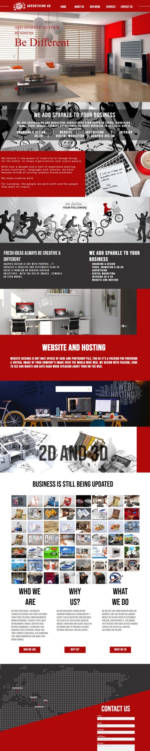AD Advertising website screenshot